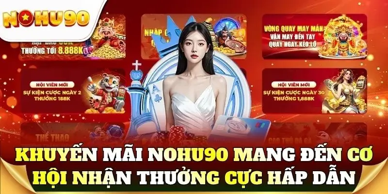 Khuyến mãi Nohu90 mang đến cơ hội nhận thưởng cực hấp dẫn